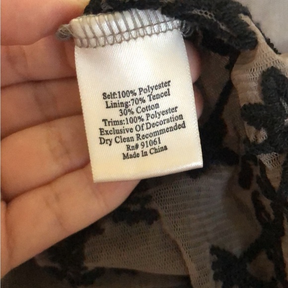 Biya Johnny Was Sheer Embroidered Dress Brown Black Size Small - Picture 7 of 7